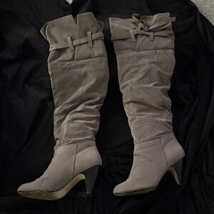 Stylish Women's Barby Gray Knee-High Boots